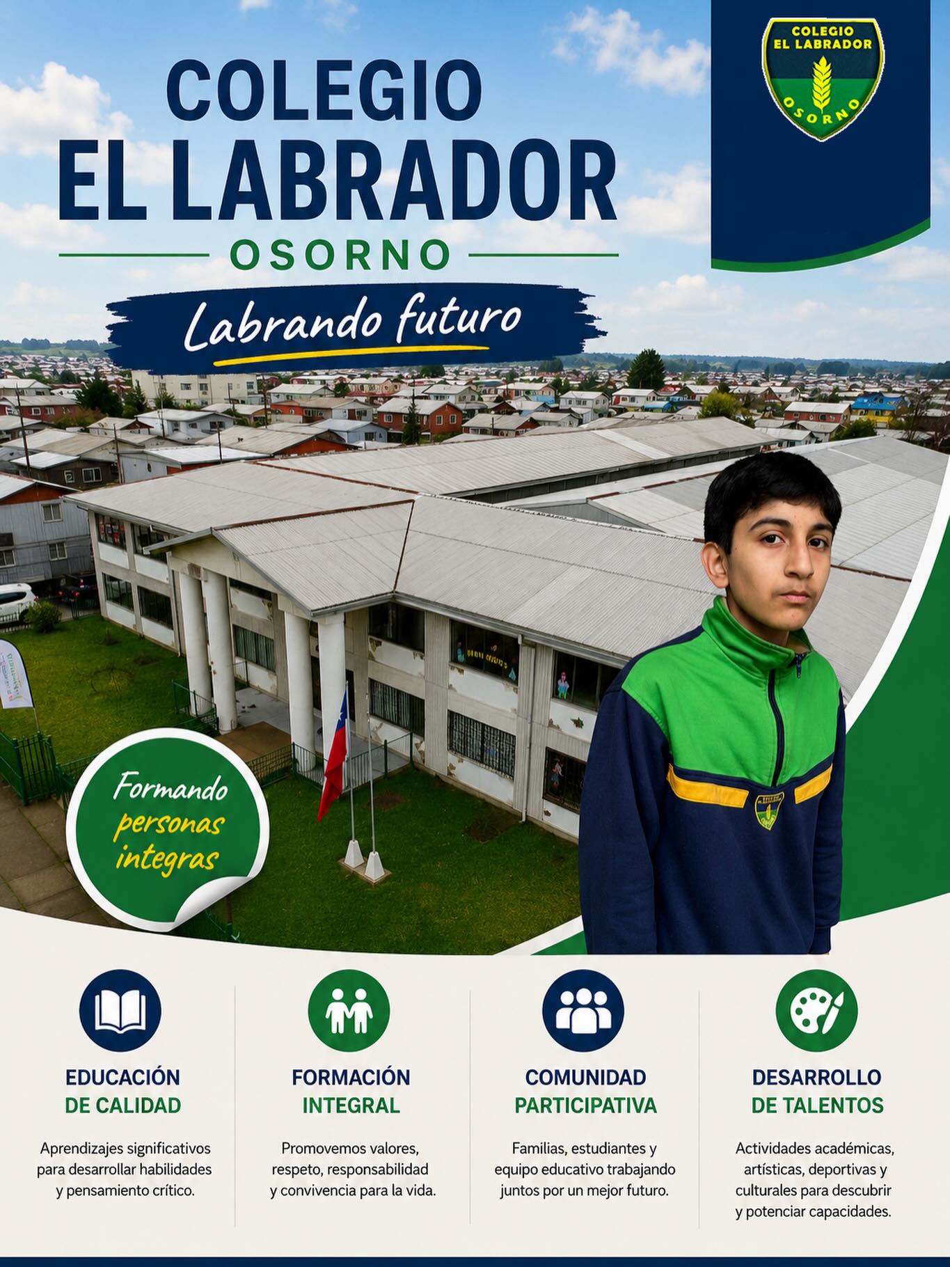En Colegio El Labrador de Osorno seguimos labrando futuro con educación de calidad, compromiso y formación integral para cada estudiante. ¡Crecemos juntos construyendo sueños y oportunidades! #ColegioElLabrador #LabrandoFuturo